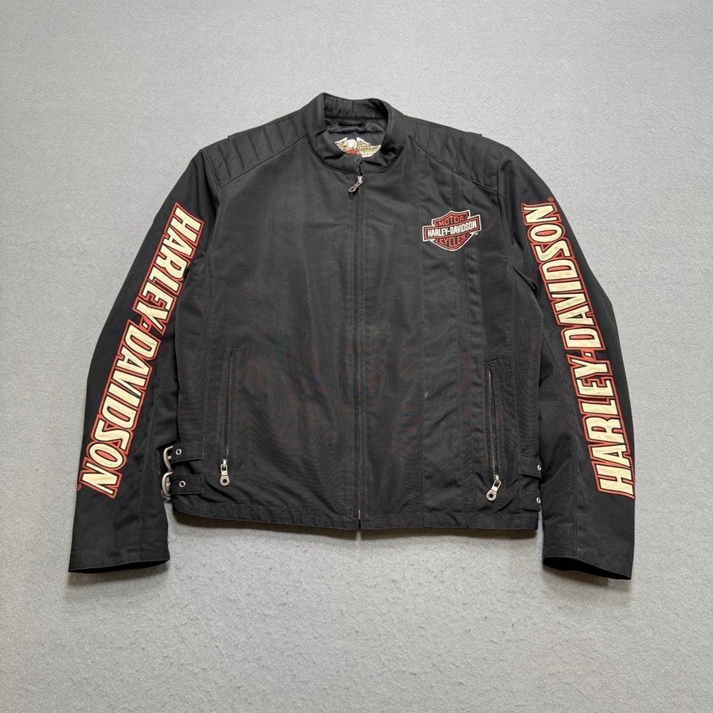 Harley-Davidson Riding Jacket Men's M Black Double Rider Nylon Motorcycle Biker